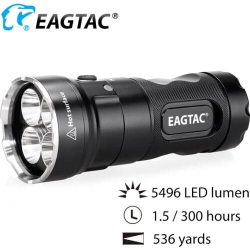 EAGTAC MX25L4C Kit LED Flashlight 5496 Lumens Programmable Modes Tactical Torch 18650 CR123A Battery