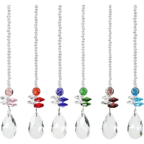 Crystal Prisms Chandelier Wind Chimes Rainbow Chaser Window Garden Hanging Curtain Pendant For Outdoor Home Decoration Gifts