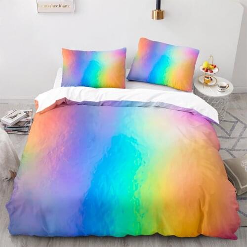 Colorful Rainbow Bedding Set Single Twin Full Queen King Size Rainbow Bed Set Childrens Kid Bedroom Duvetcover Sets 3D Print 02