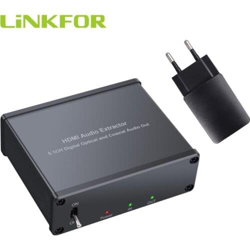 LiNKFOR HDMI to HDMI Optical TOSLINK SPDIF Coaxial Audio Converter Support 4K 3D HDMI Audio Extractor For Apple TV PS4 Xbox one