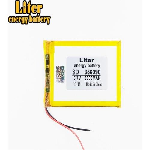3.7V 3000mAh 356090 Lithium Polymer Li-Po li ion Rechargeable Battery Lipo cells For Devices Portable DVD Electrograph Speaker