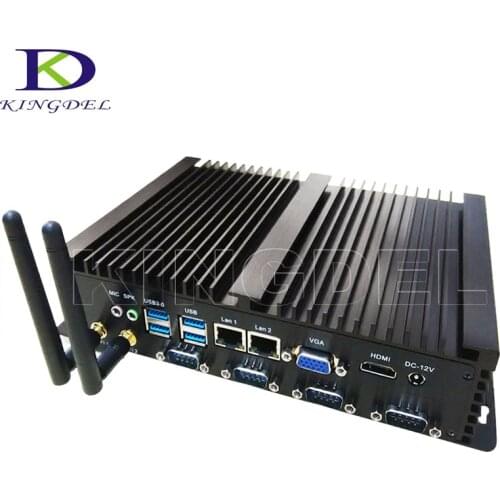 Fanless micro PC mini computer Intel Celeron 1037U Dual Core,4*COM RS232,USB 3.0,HDMI,Dual LAN,Windows 10,Linux PC