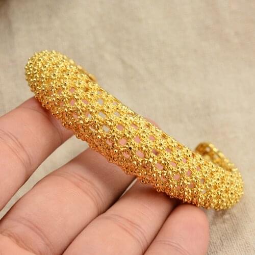 Fashion New Starry African Ethiopia Gold color Bangles For Women Party Ornament Luxury Gifts for Friends Dubai Bangle Jewelry