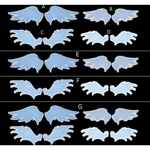 Cute Evil Angel Wings Pendant Silicone Resin Mold Jewelry Making Tools Art Craft