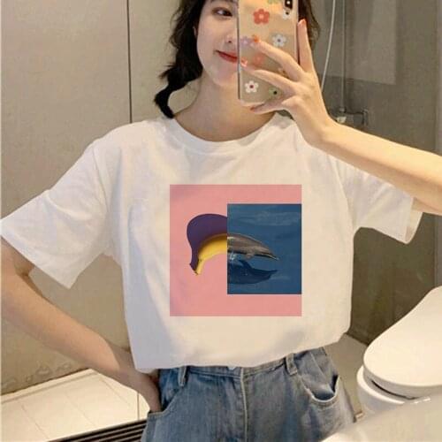 New T-shirt Female Hei Girl Hei Cock Letter Print Harajuku 90s Short Sleeve Fun Ulzzang T-Shirt short sleeve female