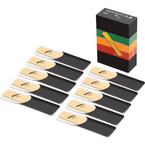 New 10Pcs Bb Clarinet Reeds Strength 2.5 2-1/2 Reed Bamboo Woodwind Instrument Parts & Accessories