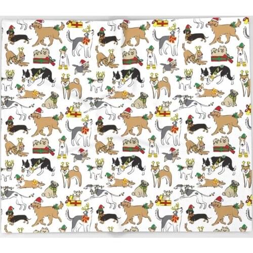 Dog Shiba Inu Cartoon Throw Blanket Cute Kids Design Christmas Dogs Blankets for Beds Christmas Decorations for Home