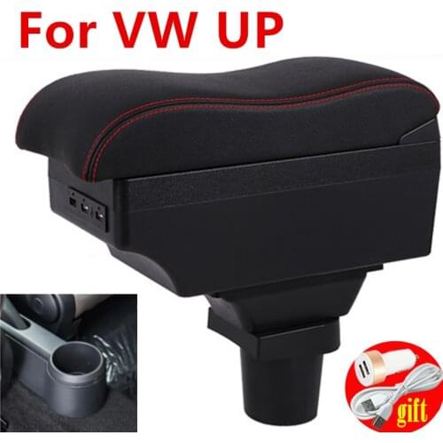 For VW UP Armrest Box 2009-2020 Central Store Content Box Products Interior Armrest Storage Car-styling Accessories Parts