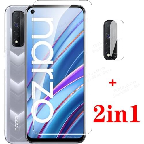 Realmi narzo30 4g glass 2IN1 camera protective glass for realme narzo 30 4G 2021 rmx2156 6.5'' screen protectors film cover
