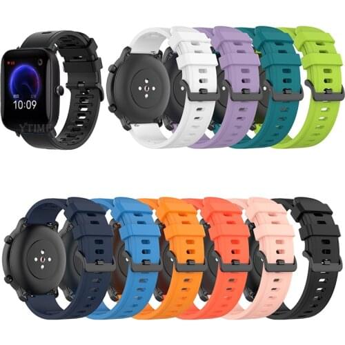 For Huami Amazfit Bip U Pro Strap Sport Bracelet Silicone Watchband 20mm Watch Strap For Amazfit GTS 2 Bip Lite GTR 42mm Correa