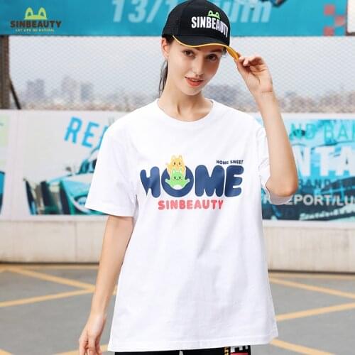 SINBEAUTY Short Sleev Women’s T-shirt Lovely Cartoon Prints On Both Sides Design And Manufacturing From Japanese Designer