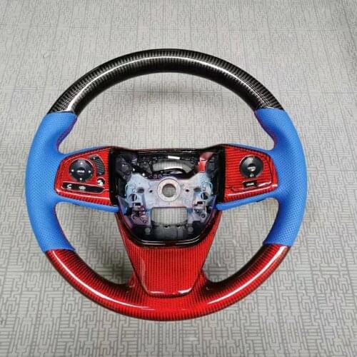 Cuatomized Real Carbon Fiber Sports Steering Wheel Alcantara Leather for 10th generation Honda Civic 2010-2020