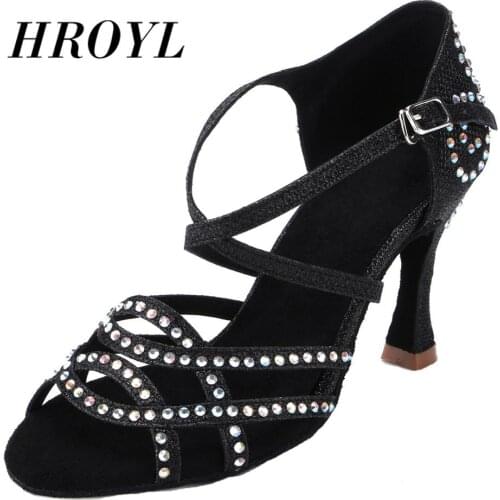 Latin dance shoes for girl women ladys Rhinestone ballroom professional Salsa tango party dancing shoes high heel