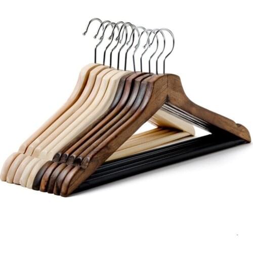 10 pcs/lot 43cm Vintage Solid Wood Clothes Hangers Natural Wood Coat Hanger Perfect for Coat Suit Dress Trousers Skirt Household