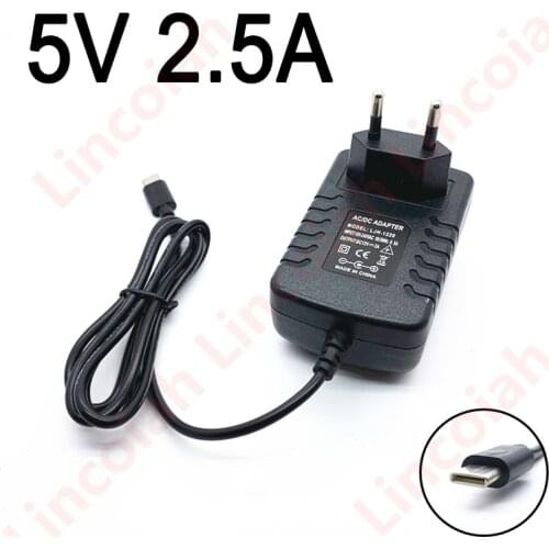 1PCS DC 5V 2.5A 2500mA Charger Power Adapter Supply Type-C USB for Android TV Box for UGOOS X3 Pro X3 CUBE X3 PLUS media TV Box
