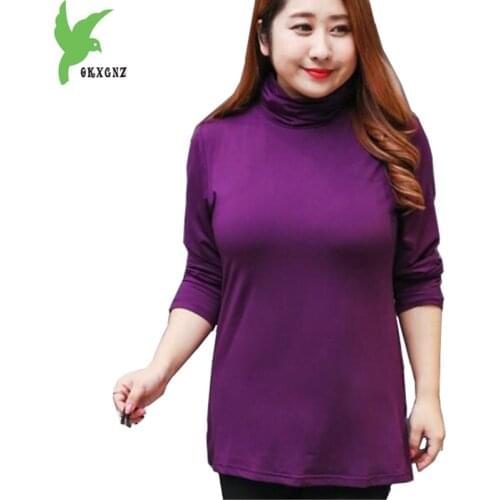 Plus size 5XL Autumn Winter Turtleneck T-shirt Women Comfortable Bottom Shirt Elasticity Large size Female T-shirt Tops A1532