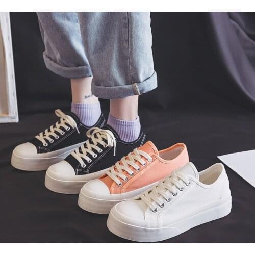 Womens Chunky Canvas Shoes Big Head Sneakers Platform Vulcanized Shoes 2021 Spring/summer Fashion Casual Shoes Ladies Sneakers