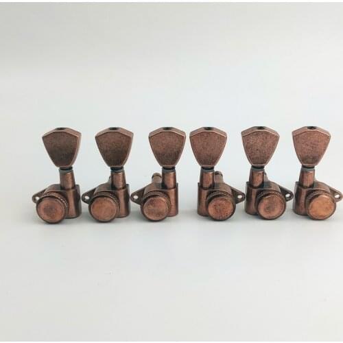 1 Set 3R3L Antique Bronze Tuners Guitar Models Rear lock string Electric Guitar Machine Heads Trapezium Button
