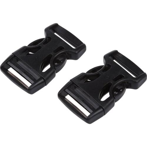 1" Replacement Belt Connecting Black Plastic Quick Release Buckle 2 Pcs
