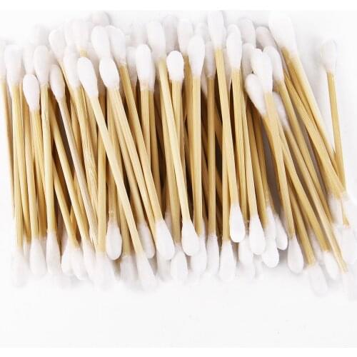 100pcs Double Head Cotton Swab Eyeshadow Lip Makeup Cotton Buds Disposable Nose Ears Care Cleaning Wood Sticks Beauty Tools