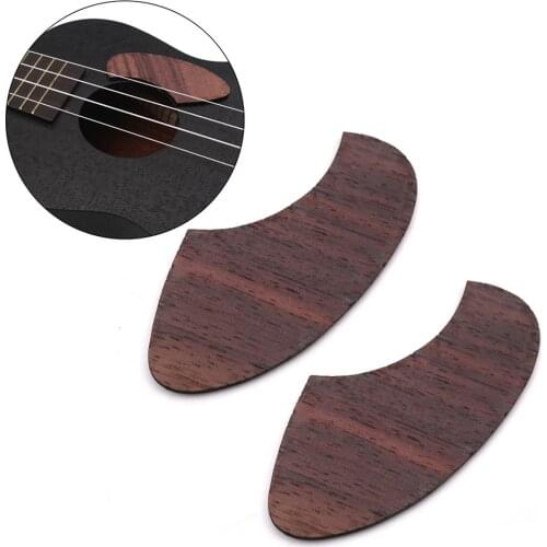 2Pcs Ukulele Pickguard Crescent Rosewood Shield Wooden Guards Musical Instrument Accessories for Acoustic Guitarra