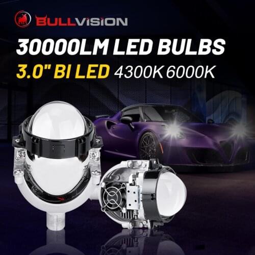 Bi LED Projector Lens HID D1S D2S D3S D4S Bulbs H4 Sockets High Beam Low Beam 3.0 inch Lenses In Headlight Xenon Light Bulbs 2PC