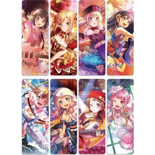 8pcs/set Anime BanG Dream PVC Bookmarks Printed with Toyama Kasumi for Cosplay Accessories or Collection