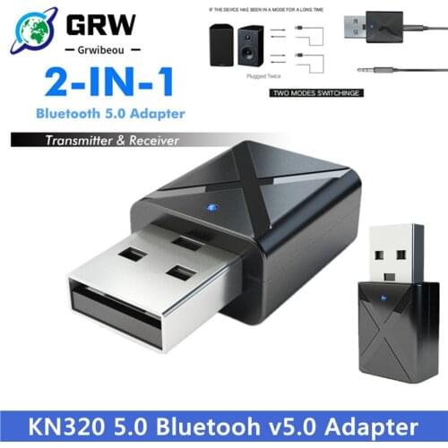 Bluetooth 5.0 Audio Transmitter Receiver Mini USB 3.5mm AUX Jack Stereo Music Wireless Bluetooth Adapter For PC TV Car Speaker