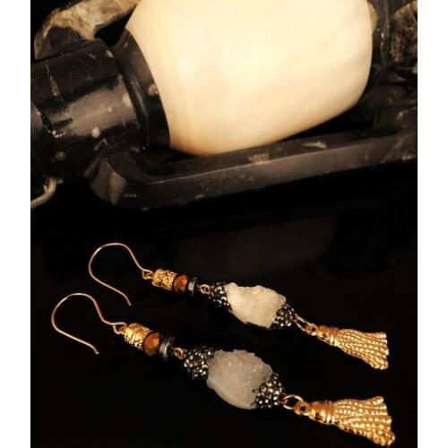 Dr Stone Natural Stone Women 'S Quartz and Crystal Stone Earrings NRS890 439799764