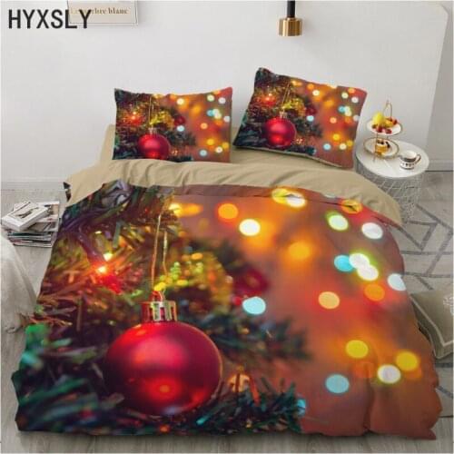 Christmas Ball Bedding Set Twin Full King Queen Size Duvet Cover Set 2/3 Pcs Cartoon Festival Printed with Pillowcase Bed Linen
