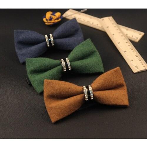 24color New Formal designer Fashion Men Bowties For wedding women bow tie with rhinestone solid Accessories Bowtie 10pcs/lot