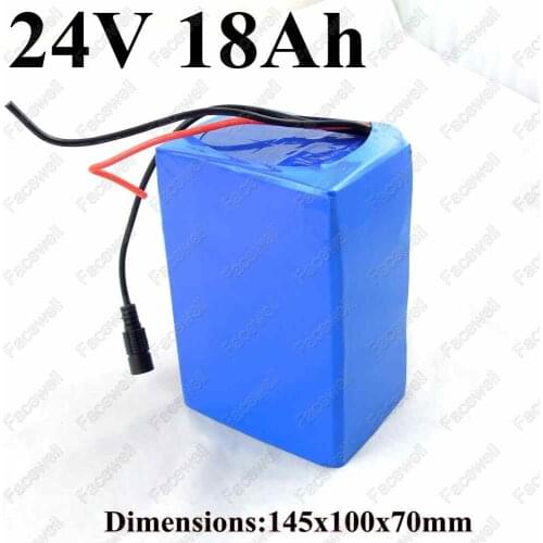 Hot sale Brand cell 24v 18Ah battery pack lithium li-ion bms 24v 20ah electric bike battery 24v 250w 350w 500w motor +2A charger