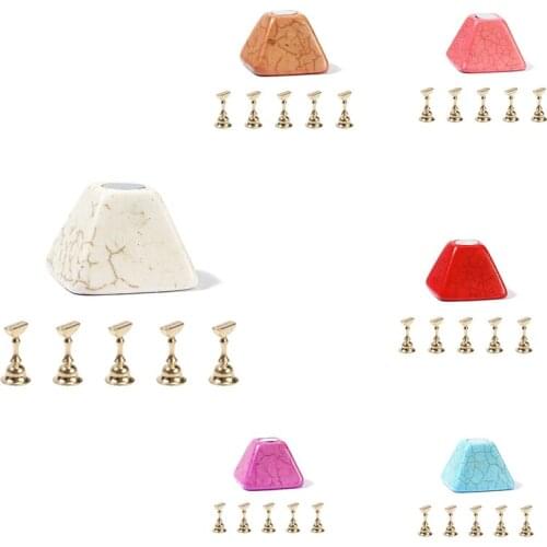Nail Art Tool, Magnetic Nail Stand Set Practice Stand Base Alloy Holder Nail Art Display Manicure Tool Set