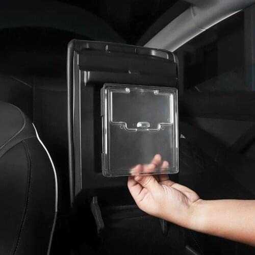 Car Storage Box For Tesla model 3 2017-2020 Center Armrest box ABS Organizer case Car Multifunctional styling Accessories