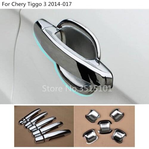 Car Cover Styling Detector Frame Panel Lamp Trim ABS Chrome Door Handle Bowl For Chery Tiggo-3 Tiggo3 2014 2015 2016 2017