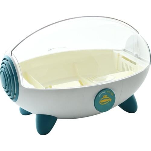 Kitchen dish rack, space capsule with cover, dustproof and draining cupboard, storage rack for tableware and chopsticks