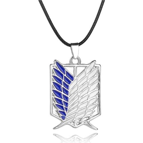 Metal Anime attack on the wings of freedom titanium necklace Shingeki no Kyojin cosplay necklace shell necklace necklace survey