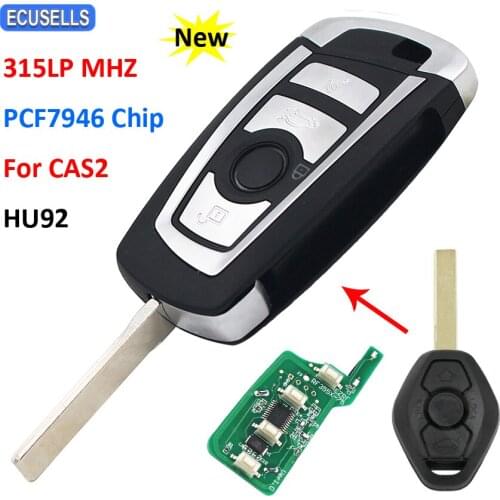 Modified Folding Flip Remote Smart Car Key 315LP MHZ PCF7946 Chip CAS2 for BMW E46 E39 E60 E38 E52 E53 E36 E85 HU92 Uncut Blade