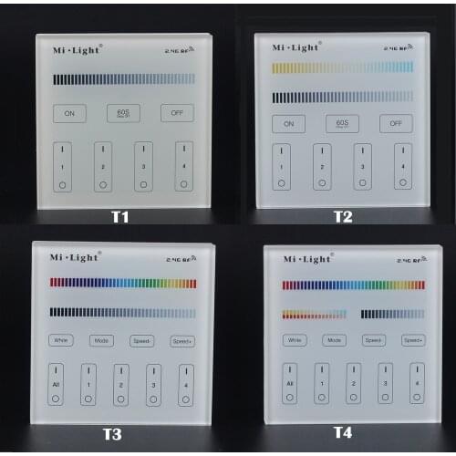 Mi light 4-Zone Wall Hanging LED Touch Switch Panel T1 Dimming T2 CCT Remote Controller LED Dimmer T3 RGB RGBW Controller T4