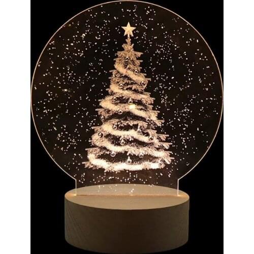 The Christmas Tree Night Lamp USB Powered 3D Killer Acrylic Christmas Tree Led Night Light for Party Holiday Kids Bedroom Decor