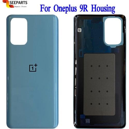 Original New For OnePlus 9R Back Battery Cover Door Rear Glass For Oneplus 9 R Battery Cover 1+9R Housing Case with Glue