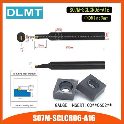S07M-SCLCR06-A16 95 Degrees Internal Turning Tool Holder For CCMT09T304 CCMT09T308 Insert Internal Boring Bar Lathe Machine