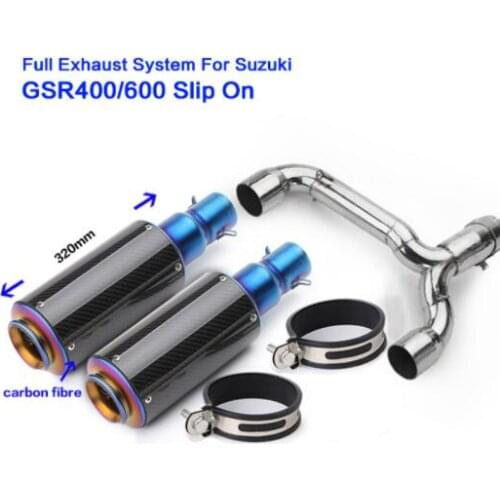 Motorcycle Full Exhaust Muffler Escape System Slip On For suzuki GSR400 GSR600 BK400 BK600 GSR BK 400 600 Modified Link Pipe