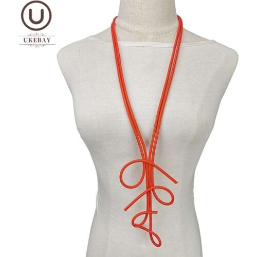 UKEBAY New Handmade Rubber Jewelry Statement Necklaces For Women Clothes Chain Necklace for Party Accessories Bohemia Jewelry