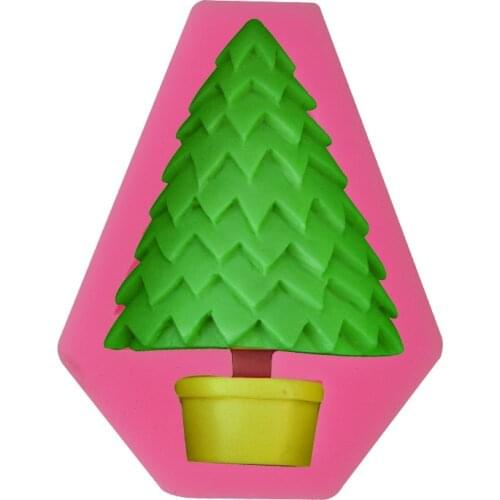 Christmas tree green potted cake baking silicone mold chocolate fondant mold gypsum dripping decoration