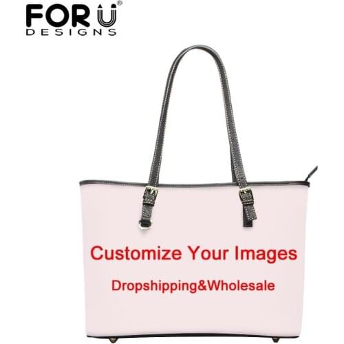 FORUDESIGNS Customized Logo Images Printing Leather Women Bags Designer Handbags Ladies Casual Shoulder Bags Bolsa Feminina 2019