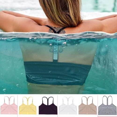 FINETOO Women Sexy Rhinestone Crop Tops Tube Top Female Seamless Active Sports Tank Short Camis Bandeau Push Up Tops Tee Vest