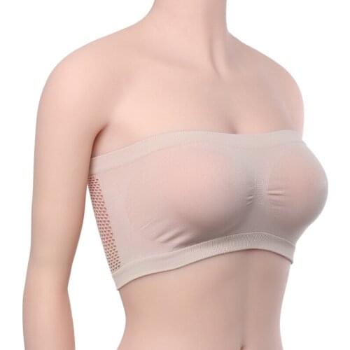 Ladys Solid Color Tube Tops Summer Mesh Breathable Chest Wrapped Lingerie Strapless Invisible Bra Sexy Elastic Crop Tops