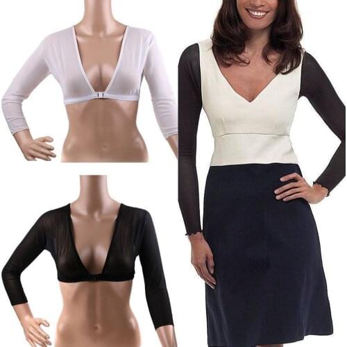 Arm Sleeve Shapewear Sexy Crop Tops Long Sleeve T-shirt Slimming Control Arm Body Shaper Seamless Women Shapers Plus Size