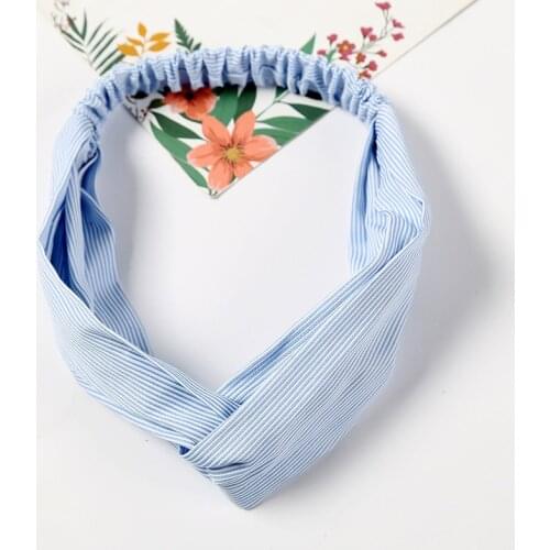 1Pc Fashion Striped Knot Headband Elastic Wide Top Cross Washing Face Hairband For Women Solid Headdress Accessories